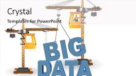  Presentation with data mining data minig concept - Theme with big data concept with crane background and a white colored foreground