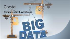  Presentation with data mining data minig concept - Beautiful slides featuring big data concept with crane backdrop and a light gray colored foreground