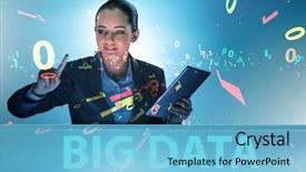  Presentation with data analyst - PPT theme consisting of big data concept with data background and a light blue colored foreground
