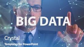  Presentation with data analyst - Slide deck with big data concept with data background and a  colored foreground