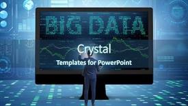  Presentation with data analyst - Colorful PPT theme enhanced with big data concept with data backdrop and a  colored foreground