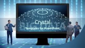  Presentation with data analyst - PPT theme featuring big data concept with data background and a  colored foreground