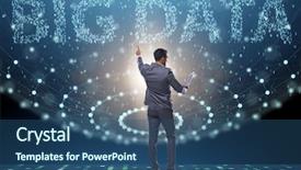  Presentation with data mining - Slide deck enhanced with big data concept with data background and a  colored foreground