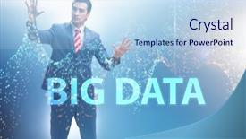  Presentation with data mining - PPT theme featuring big data concept with data background and a sky blue colored foreground
