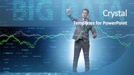  Presentation with data analyst - Cool new PPT layouts with big data concept with data backdrop and a teal colored foreground