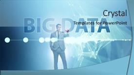  Presentation with data analyst - Amazing PPT theme having big data concept with data backdrop and a light blue colored foreground