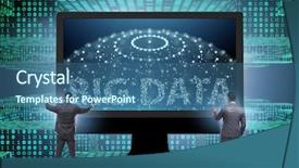  Presentation with data analyst - Slide set with big data concept with data background and a ocean colored foreground