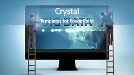  Presentation with data analyst - Colorful presentation design enhanced with big data concept with data backdrop and a teal colored foreground