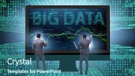  Presentation with data analyst - Presentation design featuring big data concept with data background and a ocean colored foreground