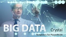  Presentation with data analyst - Presentation theme consisting of big data concept with data background and a light blue colored foreground