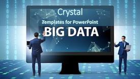  Presentation with data analyst - Cool new presentation design with big data concept with data backdrop and a ocean colored foreground