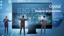  Presentation with data analyst - Presentation theme enhanced with big data concept with data background and a teal colored foreground