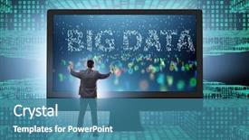  Presentation with data analyst - PPT layouts consisting of big data concept with data background and a teal colored foreground