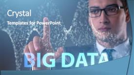 Presentation with data analyst - Theme having big data concept with data background and a teal colored foreground