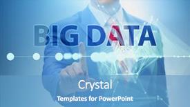  Presentation with data analyst - Colorful slide deck enhanced with big data concept with data backdrop and a teal colored foreground