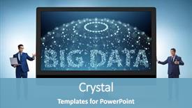  Presentation with data analyst - Colorful slide deck enhanced with big data concept with data backdrop and a teal colored foreground