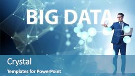  Presentation with data analyst - Colorful PPT theme enhanced with big data concept with data backdrop and a teal colored foreground