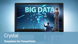  Presentation with data analyst - Beautiful PPT theme featuring big data concept with data backdrop and a teal colored foreground