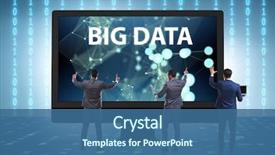  Presentation with data analyst - Colorful presentation design enhanced with big data concept with data backdrop and a ocean colored foreground