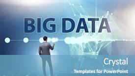  Presentation with data analyst - PPT theme having big data concept with data background and a teal colored foreground