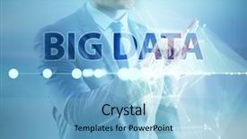  Presentation with data analyst - Cool new slide deck with big data concept with data backdrop and a light blue colored foreground