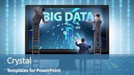  Presentation with data analyst - PPT theme consisting of big data concept with data background and a teal colored foreground