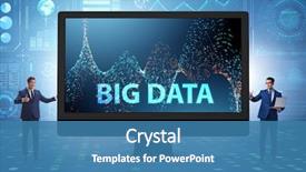  Presentation with data analyst - Slide deck with big data concept with data background and a teal colored foreground