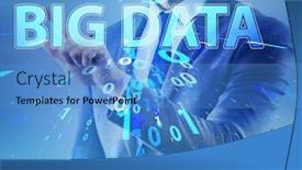  Presentation with data analyst - Cool new presentation design with big-data-concept-with-data backdrop and a teal colored foreground