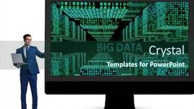  Presentation with data analyst - Presentation theme enhanced with big-data-concept-with-data background and a ocean colored foreground