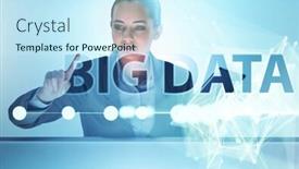  Presentation with data analyst - Amazing PPT theme having big-data-concept-with-data backdrop and a cool aqua colored foreground
