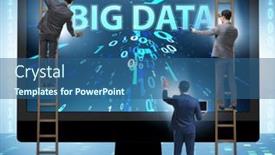  Presentation with data mining - Theme with big-data-concept-with-data background and a ocean colored foreground
