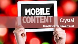  Presentation with tablet - Presentation theme featuring big data visualization - tablet pc with text mobile background and a red colored foreground