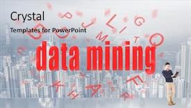  Presentation with data mining - Beautiful PPT layouts featuring big data with text backdrop and a sky blue colored foreground