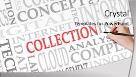  Presentation with data - Colorful PPT theme enhanced with big data with text backdrop and a light gray colored foreground