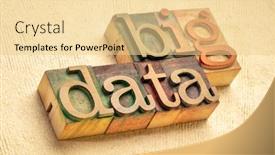  Presentation with data science - Colorful PPT theme enhanced with big-data-word-abstract backdrop and a blonde colored foreground