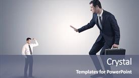  Presentation with strong - PPT theme enhanced with big debutant young businessman scared background and a ocean colored foreground