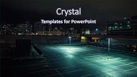  Presentation with parking lot - Amazing presentation theme having big deserted urban city parking backdrop and a wine colored foreground