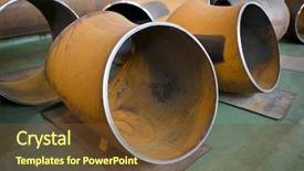  Presentation with natural gas - Colorful slides enhanced with big-diameter pipe for natural backdrop and a tawny brown colored foreground