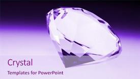  Presentation with diamond - Beautiful PPT theme featuring facet brilliant diamonds blue - big diamond on violet lighting backdrop and a sky blue colored foreground