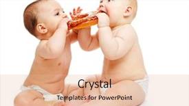  Presentation with babies - Cool new slides with big diper - two lovely hungry babies eating backdrop and a lemonade colored foreground
