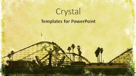  Presentation with roller coaster - Colorful presentation theme enhanced with big-dipper-roller-coaster backdrop and a blonde colored foreground