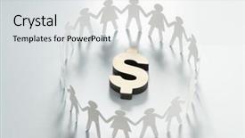  Presentation with consumerism - Slide deck enhanced with big dollar sign consumerism background and a light gray colored foreground