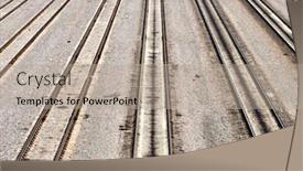  Presentation with railroad - Audience pleasing presentation design consisting of big-empty-railroad-perspective-view backdrop and a mint green colored foreground