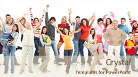  Presentation with funny - Cool new PPT theme with happy funny people isolated backdrop and a lemonade colored foreground