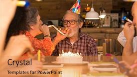  Presentation with celebrate - Presentation theme with food latino - big family celebrate the birthday background and a coral colored foreground