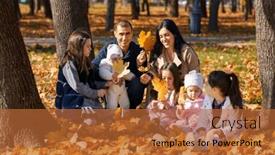  Presentation with maple - Slide set enhanced with big-family-sitting-together background and a red colored foreground
