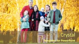  Presentation with family children - Cool new theme with big-family-with-many-children backdrop and a tawny brown colored foreground