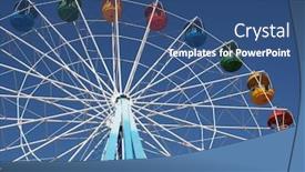  Presentation with ferris wheel - PPT theme enhanced with big-ferris-wheel-against background and a ocean colored foreground
