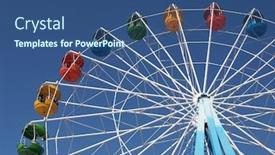  Presentation with ferris wheel - Amazing presentation design having big-ferris-wheel-against backdrop and a ocean colored foreground
