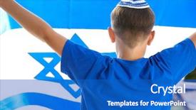  Presentation with israel flag - Colorful PPT theme enhanced with big flag of israel backdrop and a cobalt blue colored foreground